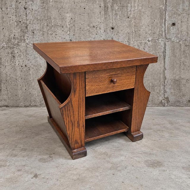 Vintage Brown Nightstands in Oak, Set of 2 For Sale - Image 9 of 15
