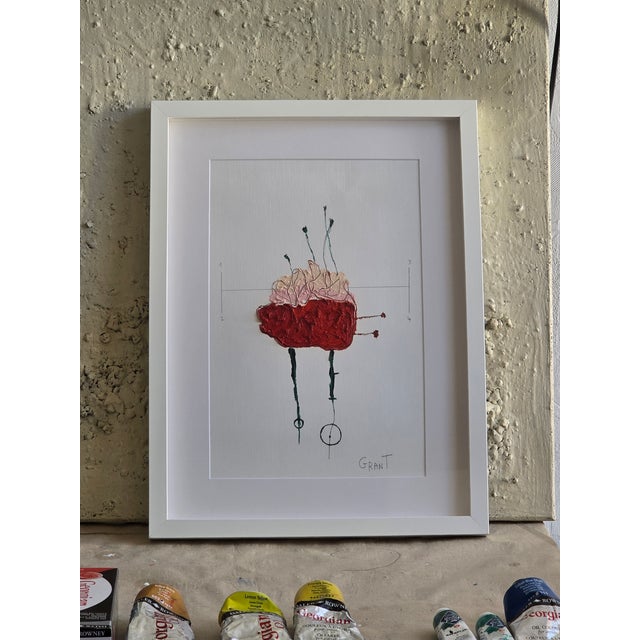 Set of 6 - One-of-a-Kind Organic Modern Botanical Paintings | Herbarium Wall Art | Minimalist Flower Study For Sale - Image 9 of 9