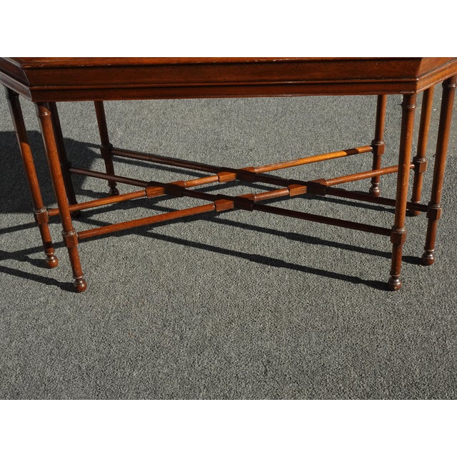 Vintage French Provincial Drexel Heritage Coffee Table W Center Decorative Onlay For Sale - Image 11 of 11
