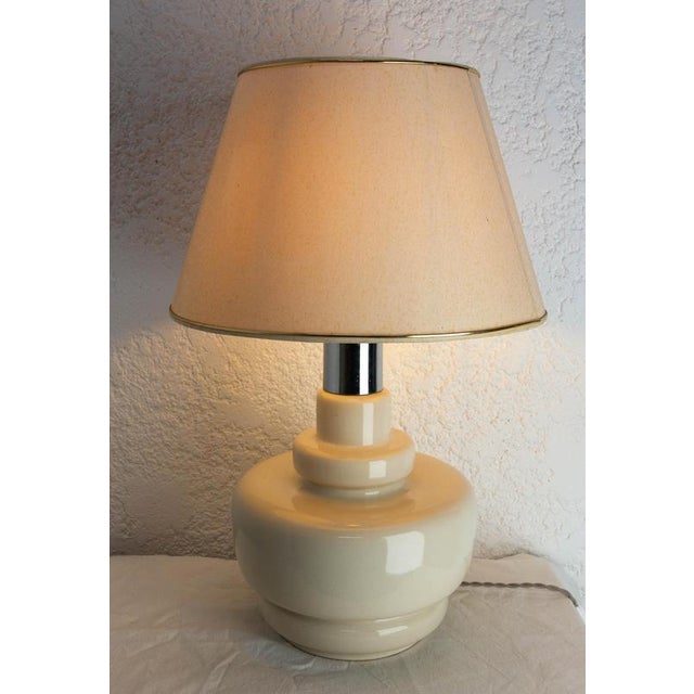 1970s French Terracotta & Chrome Table Lamp, 1970s For Sale - Image 5 of 10