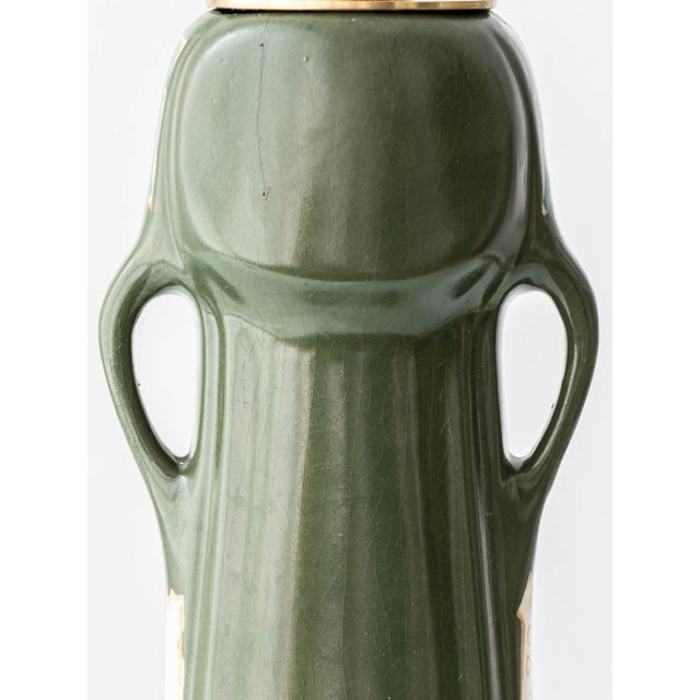Art Nouveau Dutch Hand-Painted Ceramic Table Lamps from Arnhemsche Fayencefabriek, 1910s, Set of 2 For Sale - Image 9 of 18