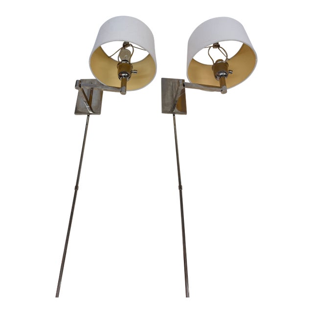 Pottery Barn Swing Arm Corded Wall Sconces, Pair For Sale