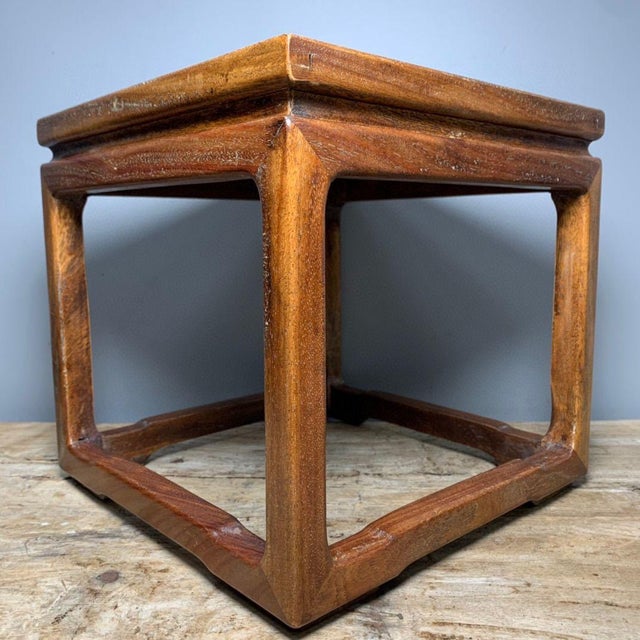 Wood Vintage Chinese Huali Rosewood Plant Stand | Mother-of-Pearl Inlaid Treasure Basin Motif For Sale - Image 7 of 9