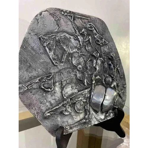 Silver-Plated Metal Plate by Nag Arnoldi, 1970s For Sale - Image 4 of 7