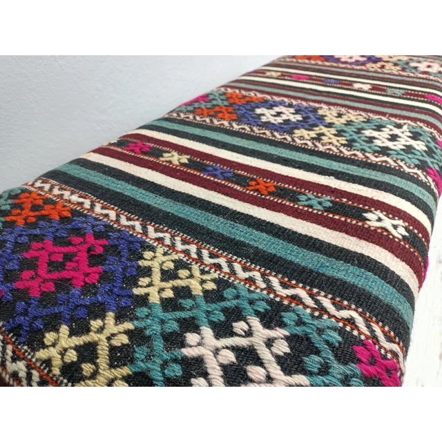 2020s Bohemian Kilim Upholstered Ottoman Bench For Sale - Image 5 of 10