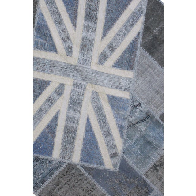 Traditional Hand Knotted Antique Patchwork Flag Rug - 6′7″ × 9′10″ For Sale - Image 3 of 4