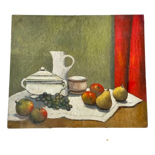 Clairet, Still Life, 1970s, Oil on Masonite For Sale