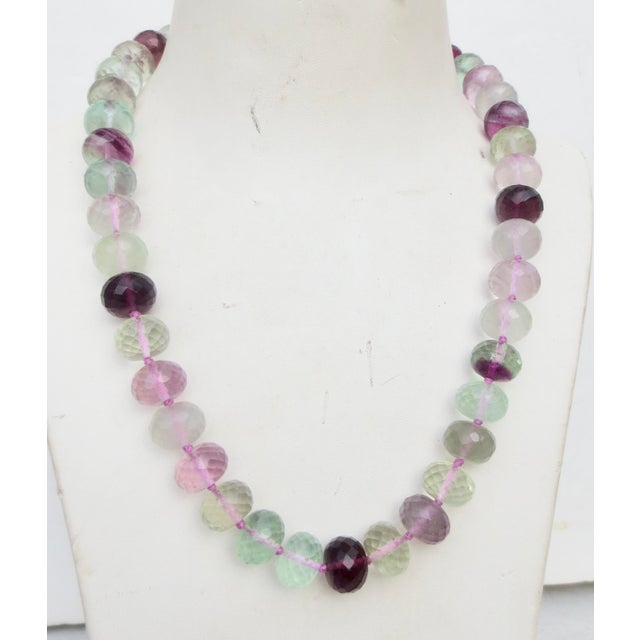 Art Deco Faceted Florite Beaded Necklace Circa 30s For Sale - Image 3 of 7