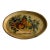 Vintage Folk Art Oval Tole Tray With Fruit For Sale
