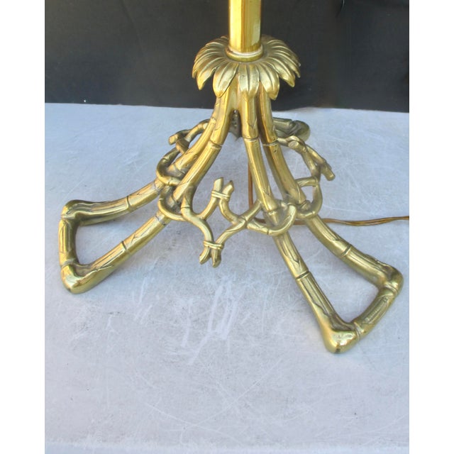 1970s 1970s Cailar Bayard Bronze Faux Bamboo Table Lamp For Sale - Image 5 of 13