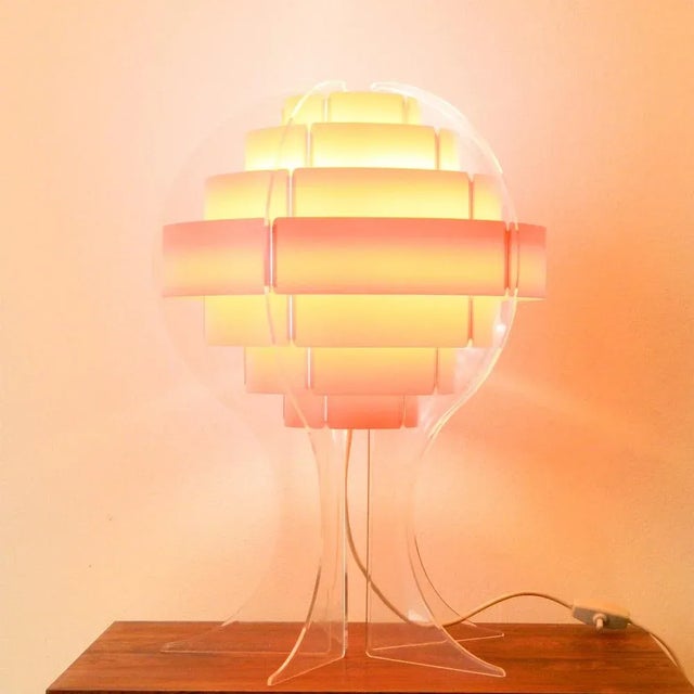 Strips Table Lamp in Acrylic Glass by Preben Jacobsen & Flemming Brylle for Quality System, Denmark, 1970s For Sale - Image 5 of 7