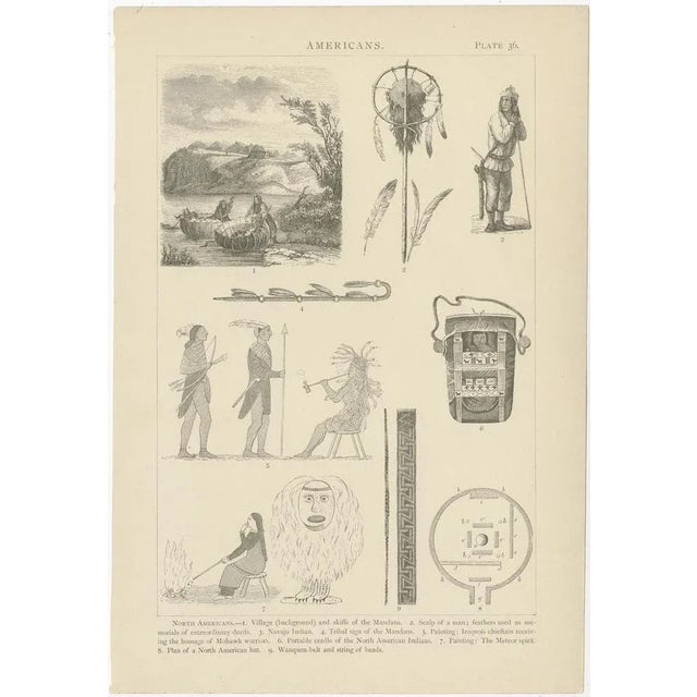 Illustrations of Johann Heck and Daniel Brinton, Various Scenes, Figures and Objects of North America, 1886, Prints, Set of 8 For Sale - Image 9 of 10