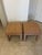 Pair of Mid Century Modern Parsons Style Upholstered Ottomans/ Stools For Sale - Image 9 of 12