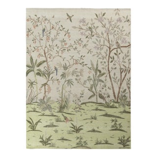 Rug & Kilim’s Mural Rug in Green, 4x6 For Sale