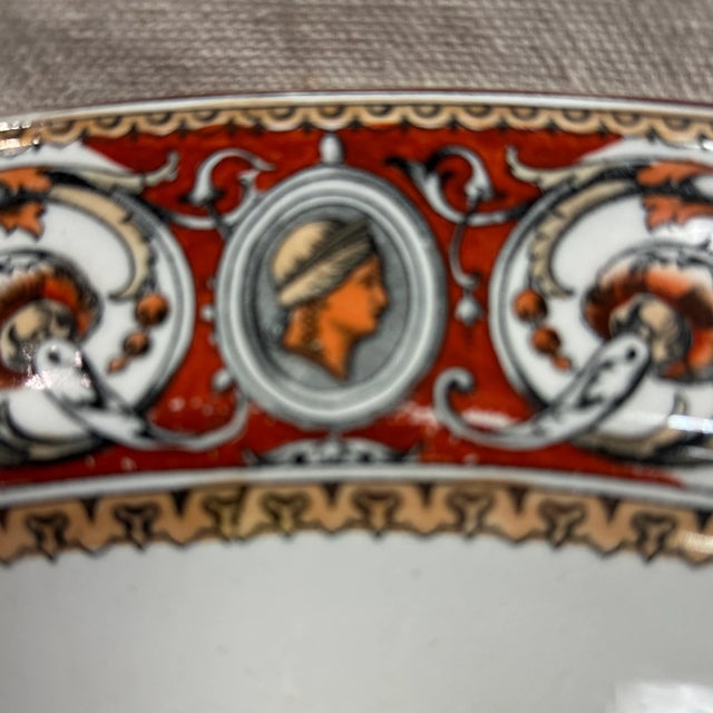 Minton Florentine Platter Griffins God Mercury 1862 Antique Rust, gold & black transfer border of the God Mercury Winged...