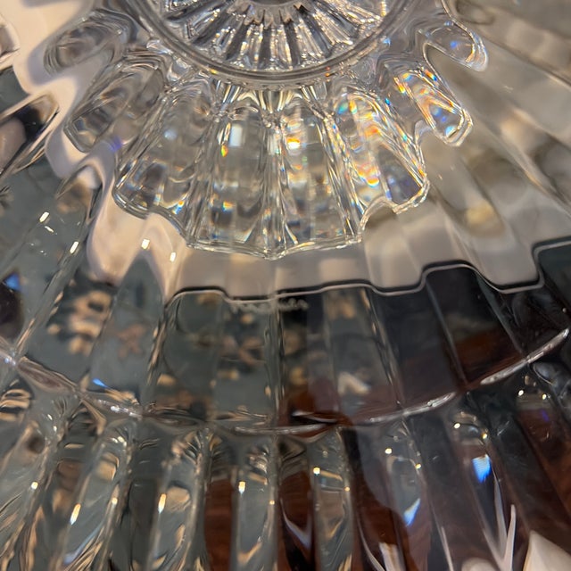 2010s Rare Baccarat "Mille Nuits" 12.5" Pedestal Cake Stand – Designed by Mathias – Discontinued For Sale - Image 5 of 11