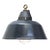 1950s Vintage Industrial Blue Enamel and Cast Iron Pendant Lamp For Sale - Image 5 of 5