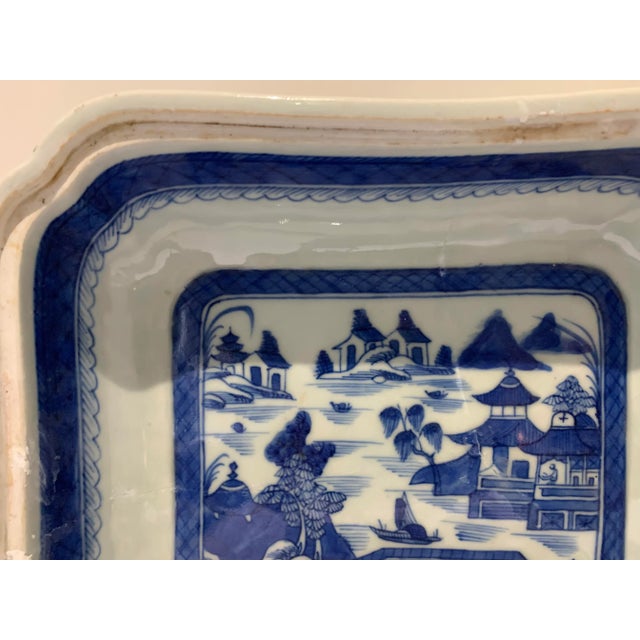 Late 18th Century 18th Century Antique Chinese Canton Blue & White Porcelain Tureen-Qianlong For Sale - Image 5 of 12
