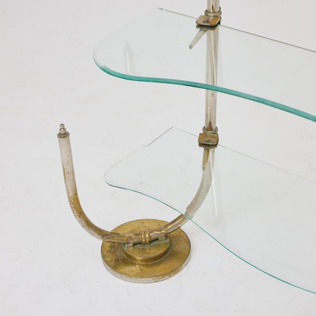 Metal Vintage Art Nouveau Metal and Glass Patisserie Display Shelf, 1930s For Sale - Image 7 of 18