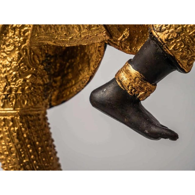 Golden Statuette of Thai Dancer For Sale - Image 10 of 11
