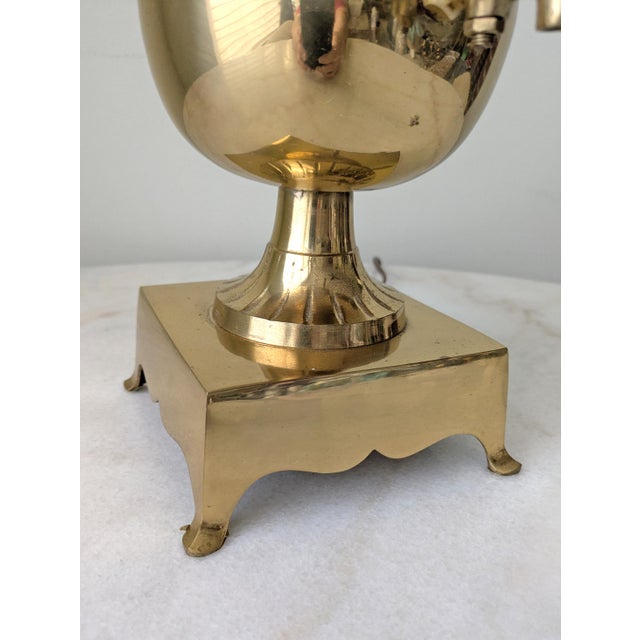 Early 21st Century Vintage Brass Samovar Table Lamp For Sale - Image 5 of 9