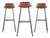 Cognac Leather Stools, 1970s, Set of 3 For Sale