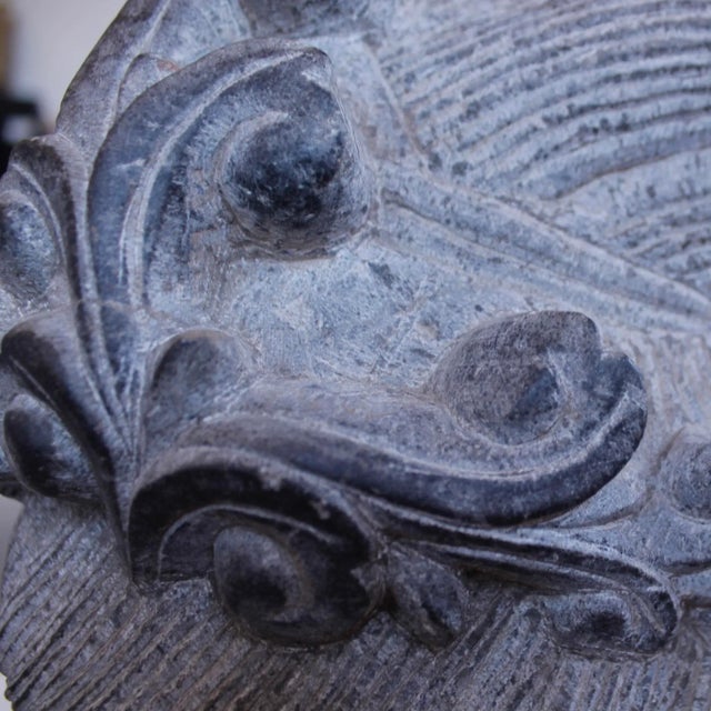 Slate Gray Chinese Carved Stone Buddhistic Head, (Bodhisattva) For Sale - Image 8 of 13