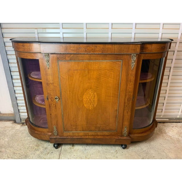 Wood Beautiful 19th Century Inlay Walnut Credenza For Sale - Image 7 of 12