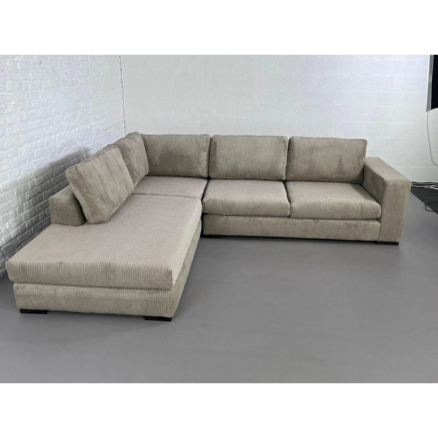 Vintage Corduroy Corner Sofa For Sale - Image 9 of 18