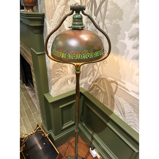 Brown 1910s Tiffany Studios New York Bronze Harp Floor Lamp For Sale - Image 8 of 12