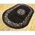 Art Deco 1920s Black Medallion Floral Antique Oval Chinese Art Deco Carpet 4'1" X 6'10" For Sale - Image 3 of 9