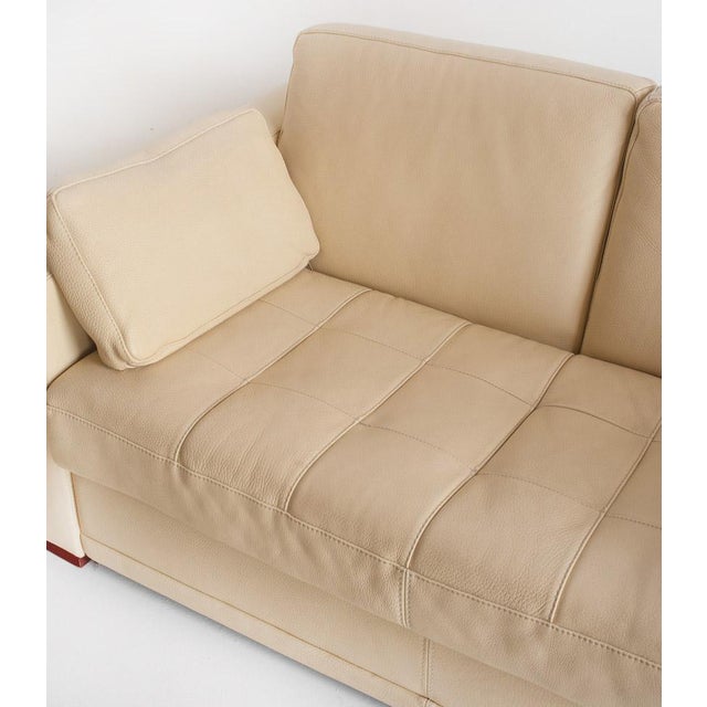 Vintage Two-Seater Sofa in Leather by Gerbet Grebot, 1990s For Sale - Image 7 of 15