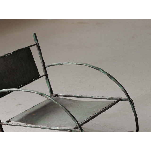 Handcrafted Hammered Wrought Iron Lounge Chair, France, 1960s For Sale - Image 11 of 18