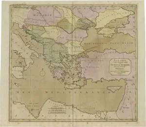 Antique Map of Turkey in Europe, 1780s