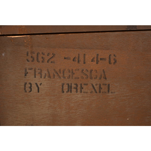 Drexel French Regency Louis XVI Carved Burled Walnut Lighted Breakfront Bookcase Cabinet, Circa 1960s For Sale - Image 17 of 18