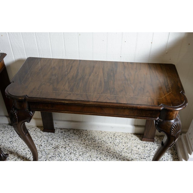 Brown Transitional English/ Irish Mahogany Consoles-a Pair For Sale - Image 8 of 8