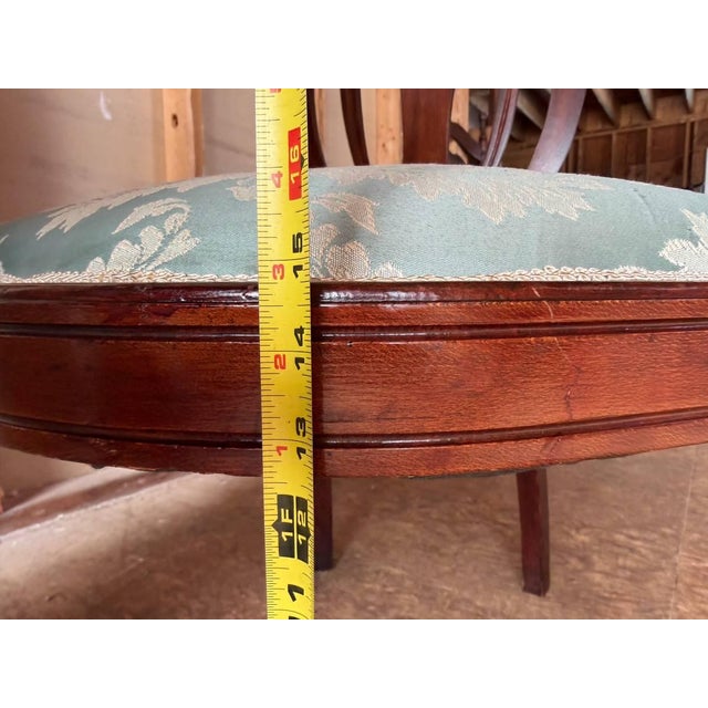 Antique Art Nouveau Marquetry Mixed Wood Oak Open Armchair For Sale - Image 12 of 17