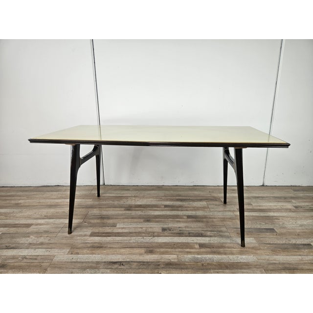 Mid-Century Rosewood Dining Table with Glass Top, 1960 For Sale - Image 16 of 16