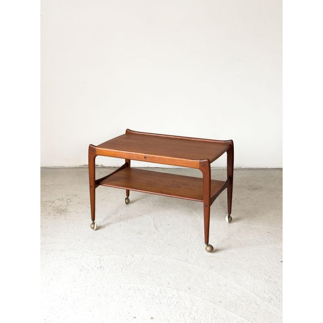 Modern Danish Teak Drinks Trolley attributed to Johannes Andersen, 1960s For Sale - Image 11 of 11