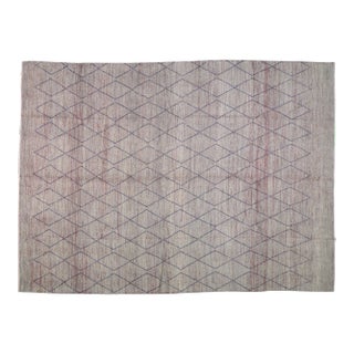 Moroccan Hand Knotted Rug With Natural Color Organic Wool and Soft Texture,10'4"x14'2" For Sale