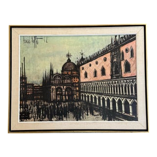Bernard Buffet Venise La Piazzetta 1962 Framed Print For Sale