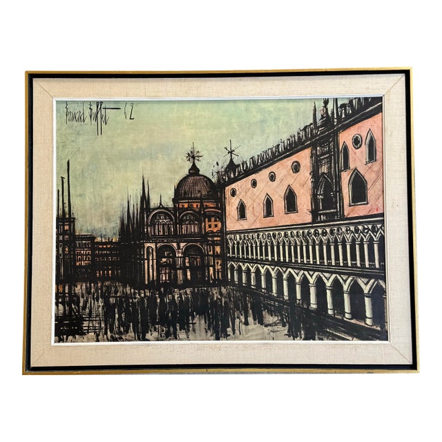 Bernard Buffet Venise La Piazzetta 1962 Framed Print For Sale