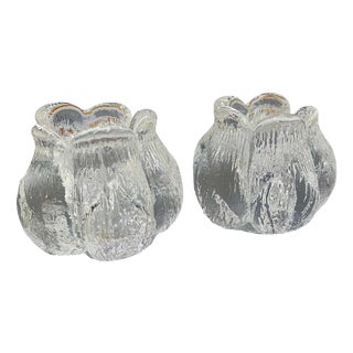 Glass Candlesticks from Kosta Boda, 1970s, Set of 2 For Sale