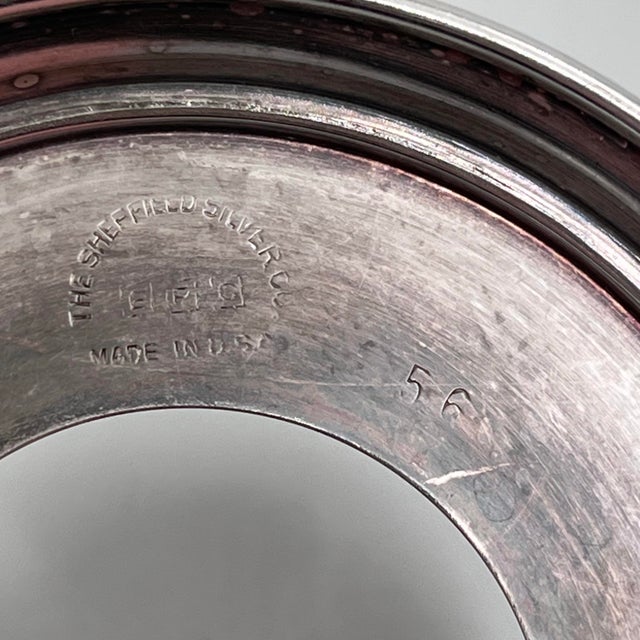 Sheffield Silver Co. Mid 20th Century Mid-Century Sheffield Silver Co. Silverplate Pierced Wine Bottle Holder For Sale - Image 4 of 11