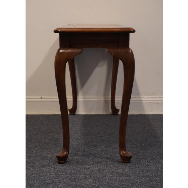 Wood Ethan Allen Collectors Classics Traditional Style 56" Solid Pecan Accent Sofa Table W. Olive Ash Burl Veneer Top 13-9607 For Sale - Image 7 of 10