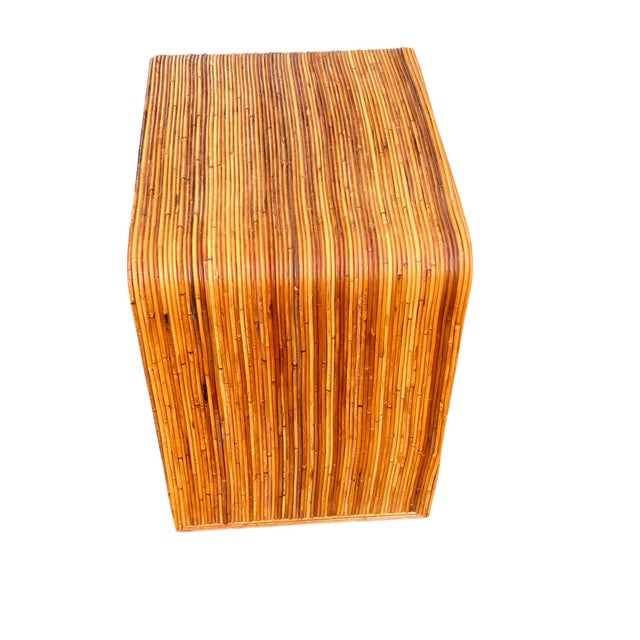 Mid 20th Century Pencil Reed Rattan Crespi Style Nightstand End Table For Sale - Image 10 of 18