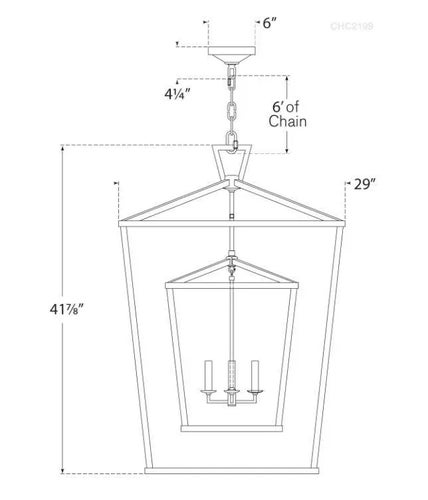 Chapman & Myers for Visual Comfort Signature Darlana Extra Large Double Cage Lantern in Aged Iron Lanterns