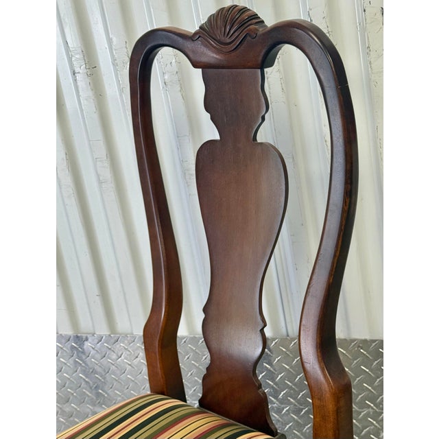 Vintage Solid Cherry Queen Anne Style Dining Chairs by Stanley Furniture “American Craftsman” – Set of 6 For Sale In New York - Image 6 of 11