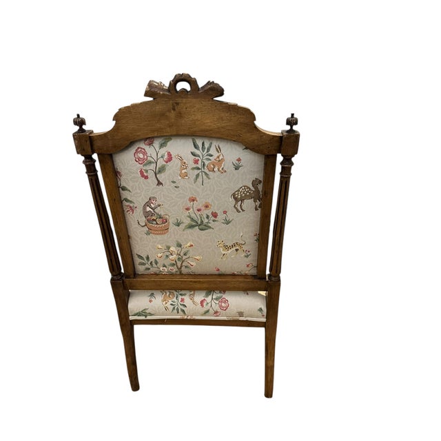 Cream Stunning Pair of Louis XVI Fluted Chairs With Custom Tracers & Co. Cluny Lampis Brocade Upholstery For Sale - Image 8 of 16