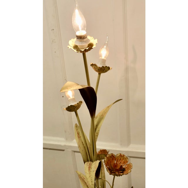 French Toleware Orangery Floor Lamp, 1930s For Sale - Image 4 of 9